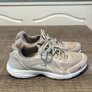 Ryka Sky Walk Fit Shoes Lace Up Memory Foam Sneakers Comfort Grey Size 6.5